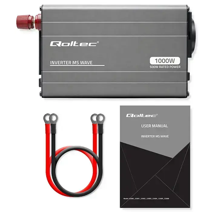 Qoltec MS Wave Voltage Converter | 12V to 230V | 500/1000W | USB | Compatible with LiFePO4, GEL and AGM batteries Foto 11