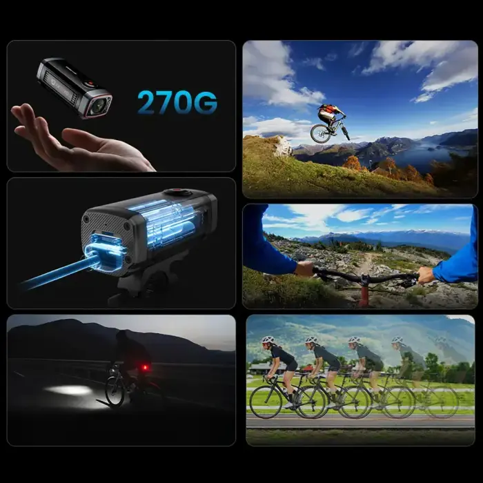 AKEEYO 710 Lite Handlebar Action Camera for Bikes and Motorcycles - Black Photo