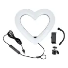 LED Ring Stream RGB lamp 10" with holder for mobile HEART + tripod JM26-10 black Фото num