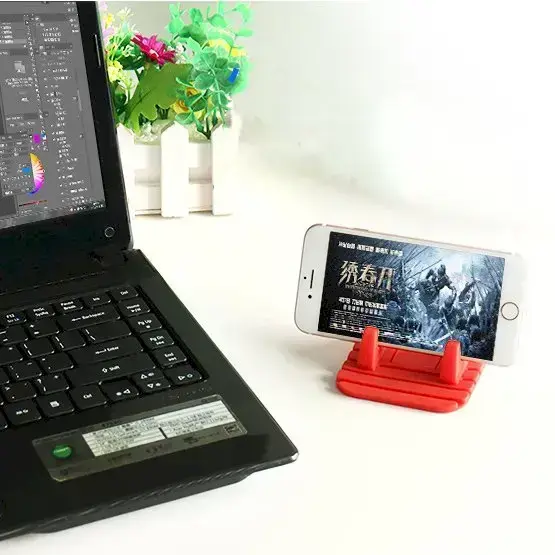 Silicone Car Phone Holder Dashboard Desktop Stand black Foto 3