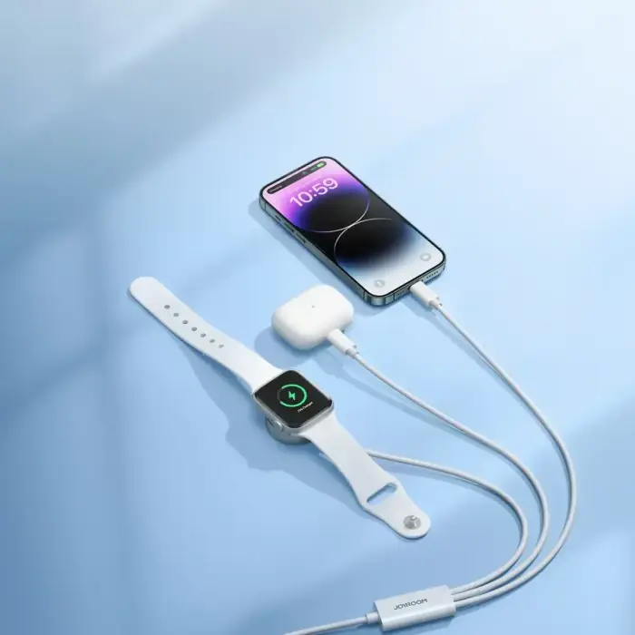 Joyroom S-IW007 3-in-1 cable USB-A magnetic charger - Lightning 1.2m - white Foto 8