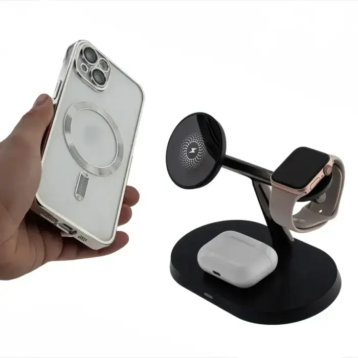 Maxlife MXWC-03 3in1 wireless charger 15W black Фото num