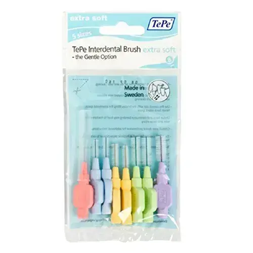 TEPE Interdental Brush Extra Soft Cleaners Mixed Pack - Dental Brushes Between Teeth 8 Pack  0.45 to 1.1 MM Photo