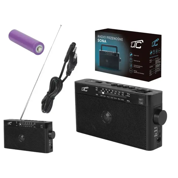 LTC portable radio SONA, Bluetooth, USB, TF, black Фото num