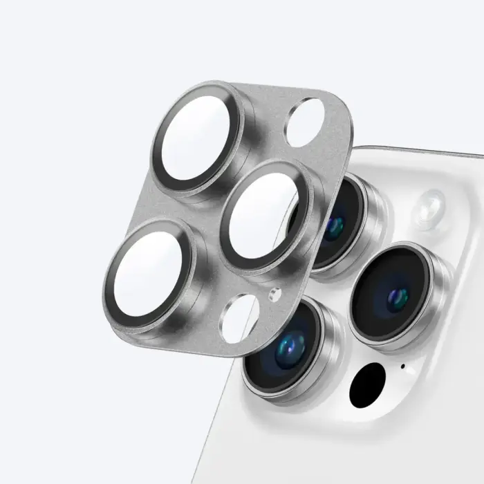 AmazingThing Aviation-Grade Alloy Tempered Glass Lens for iPhone 16 Pro | 16 Pro Max Camera Lens - Gray Foto 5