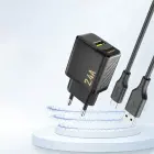 Dudao A23 tīkla lādētājs | 2.4A | USB-A | melns Foto 2