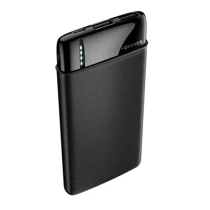 Forever TB-100M ārējais akumulators (powerbank) | 10000 mAh | 10.5W | Micro USB, USB-C | melns Foto 3