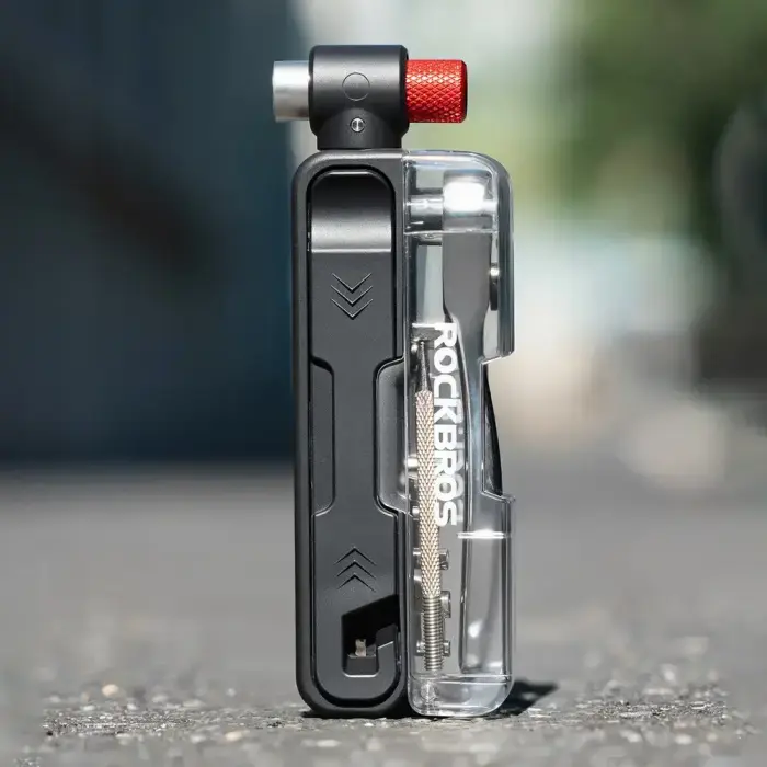 Rockbros Multitool Bike Tool Set with CO2 Pump and Ratchet Wrench - Black Foto 12