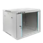Qoltec RACK Cabinet 19" | 9U | 600 x 500 x 600 | Tempered doors | Hanging | Steel case | Lock | Grey Фото num