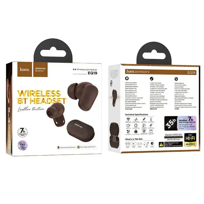 Wireless earphones Hoco TWS EQ19 brown Photo