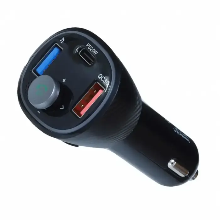 ART transmiter FM bluetooth 5.0 + USB A QC3.0 + Typ C (total 30W) FM-73 black Фото num