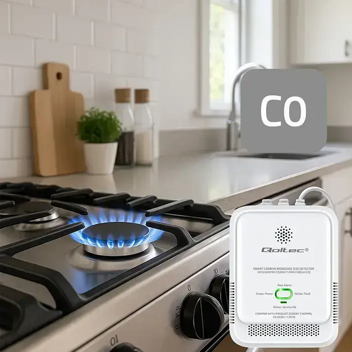 Qoltec Certified Carbon monoxide sensor | CO detector | alarm 85dB | LED Фото num