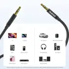 Dudao L12S AUX cable mini jack 3.5mm 1m 3-pole stereo - black Foto 14