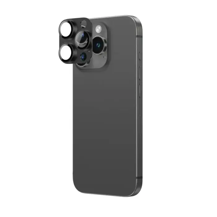 AmazingThing Aviation-Grade Alloy Tempered Glass Lens for iPhone 16 Pro | 16 Pro Max Camera Lens - Black Foto 3