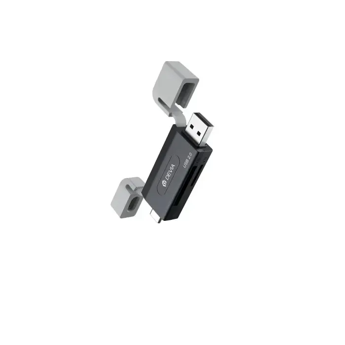 Devia card reader 2in1 EL239 USB/USB-C 2.0 black Photo