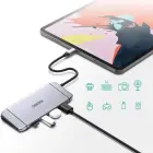 Choetech 9in1 multifunctional USB Type C HUB - 3x USB 3.2 Gen 1 | SD and TF memory card reader | HDMI 4K 30Hz | VGA Full HD 60Hz | USB Type C | RJ45 gray (HUB-M15 gray) Фото num