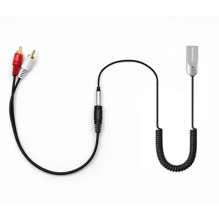 Qoltec Wireless Audio Receiver Adapter HiFi Home&Car | Bluetooth 6.0 | 2 x RCA | 1 x AUX 3.5mm | USB | Microphone Фото num