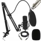 Fusion Studio XLR Microphone | Podcasts | Streaming | Voice Recording + regulating Stand, Pop Filter | black Photo