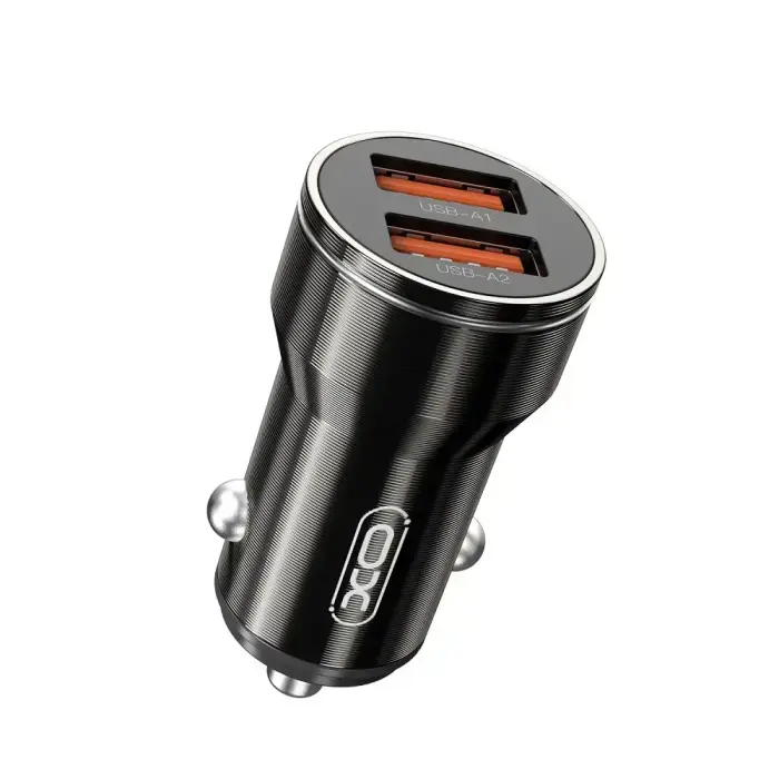 XO car charger CC48 2x USB 2,4A black + USB-C cable Фото num