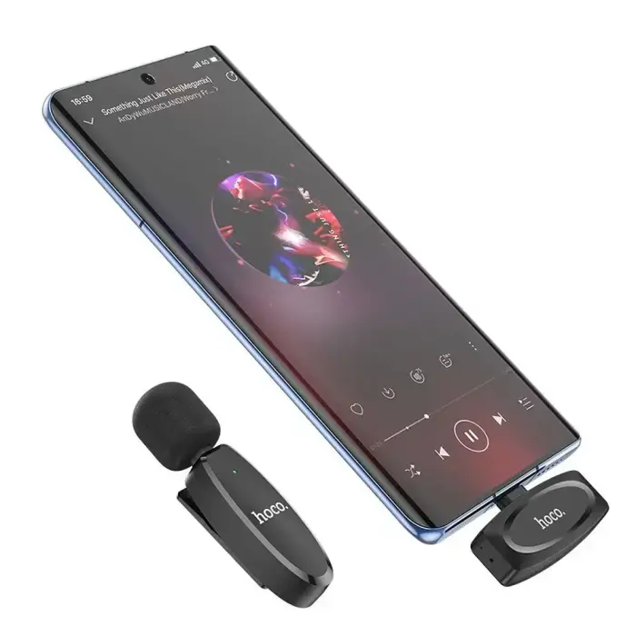 Wireless lavalier microphone USB C Hoco L15 black Foto 3