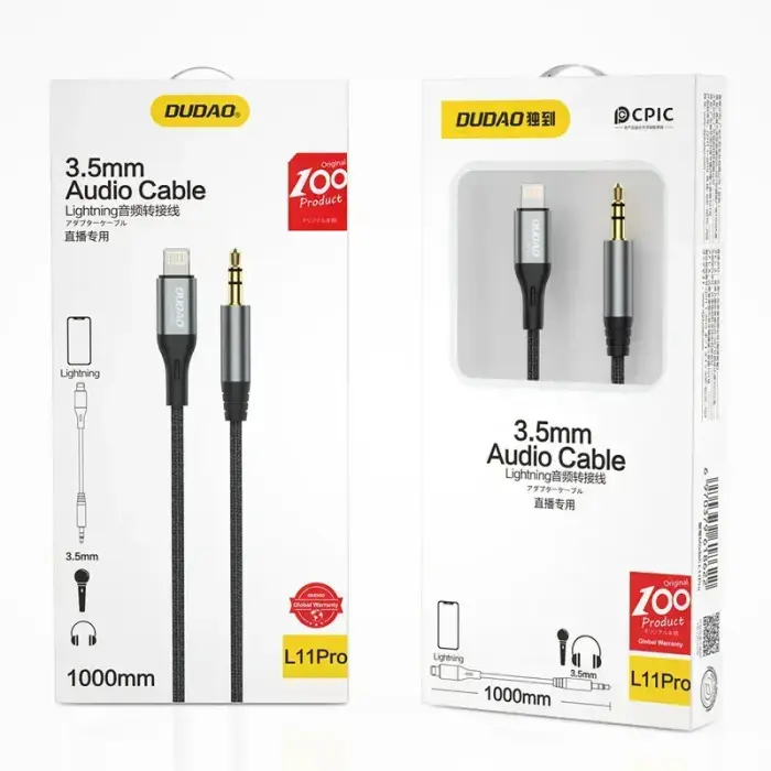 Dudao audio cable Lightning - mini jack 3.5mm gray (L11PRO) Foto 10
