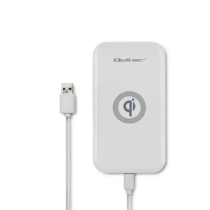 Qoltec Induction Wireless Charger | Qualcomm QuickCharge 3.0 | 10W | white Photo