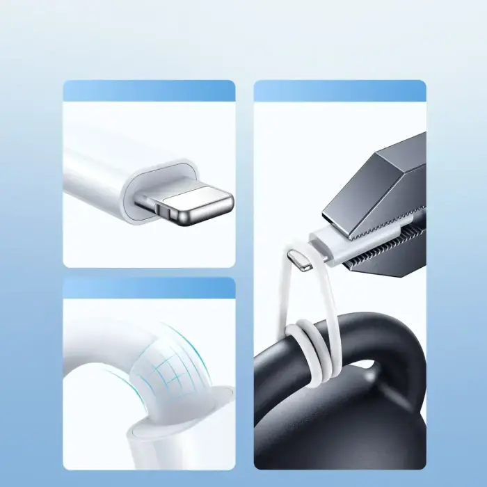 Joyroom S-IW007 3-in-1 cable USB-A magnetic charger - Lightning 1.2m - white Foto 14