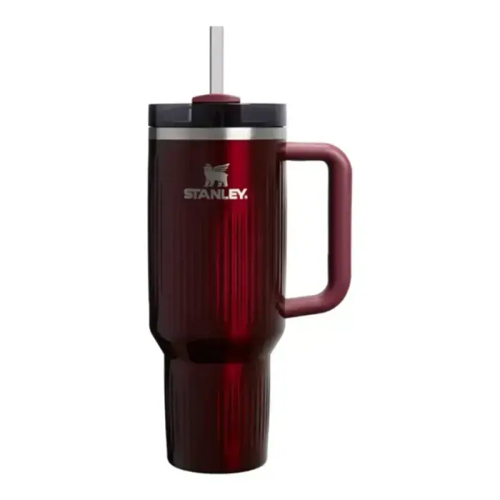 Termokrūze ar salmiņu The Quencher H2.0 Fluted Tumbler 1.18L spīdīgi sarkanbrūna  Foto 1
