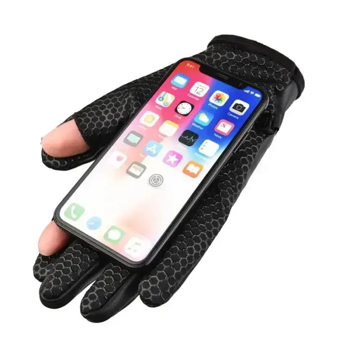 Men's insulated, anti-slip telephone gloves - black Foto 8