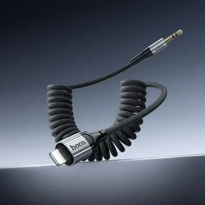 Cable AUX Jack 3,5 mm to Lightning Hoco 1,5 m UPA33A black Photo