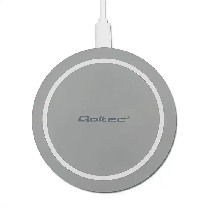 Qoltec Induction Wireless Charger RING | Qualcomm QuickCharge 3.0 | 10W | grey Photo