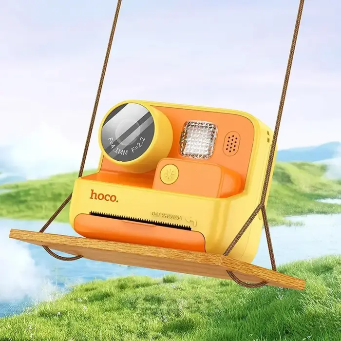 Digital kids camera with printer Hoco 1MP 2,0" HD Ready DV200 yellow Фото num
