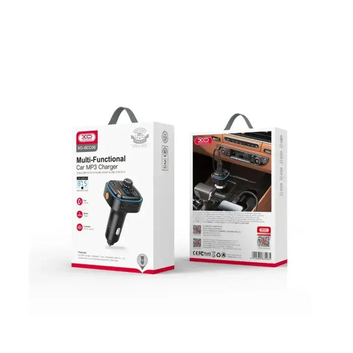 XO transmiter FM BCC08 Bluetooth MP3 car charger 3,1A black Photo