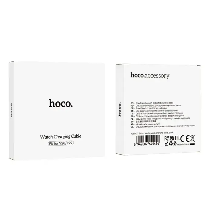 Charging cable for smartwatch Hoco 0,6 m Y26 / Y27 black Фото num