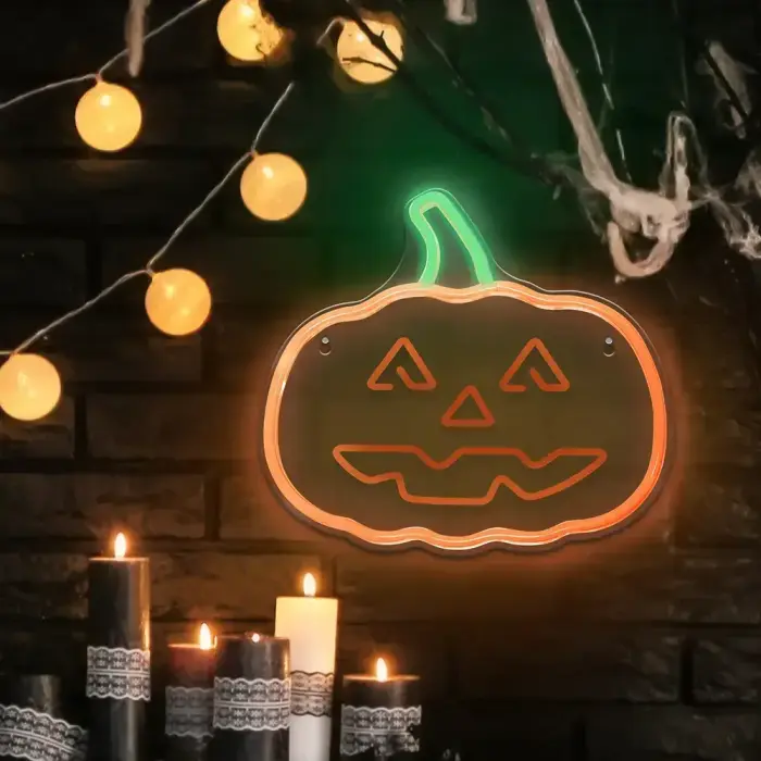 Neon PLEXI LED HAPPY PUMPKIN orange green FPNE10 Forever Light Foto 3