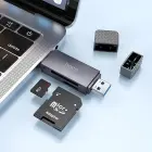 Card reader SD / TF Hoco USB A / USB C 3.0 metal gray Photo