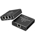 Qoltec Splitter Ethernet mini SWITCH 1x3 RJ45 | 1000Mb/s | USB-C | Aluminium Photo