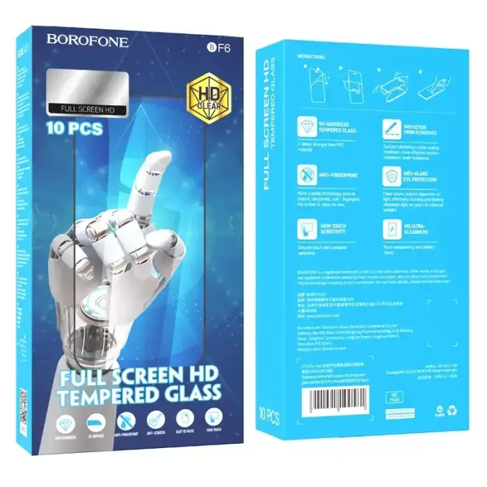 Borofone Tempered glass BF6 Diamond Armor Full Screen HD for Iphone 15 Plus/16 Plus - 10 pieces Foto 10