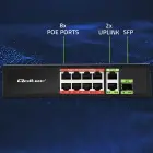 Qoltec FAST Ethernet PoE SWITCH 8x RJ45 PoE 2x RJ45 Uplink 1x SFP | 120W | 1000 Mb Photo