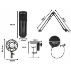 Fusion Studio XLR Microphone | Podcasts | Streaming | Voice Recording + regulating Stand, Pop Filter | black Photo