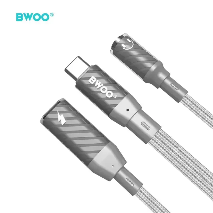 BWOO 2 in 1 Adapter Lightning / Type C to 3.5MM Jack BZ67 Фото num