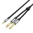 Audio cable mini jack 3.5mm to 2x jack 6.35mm male Vention BARHL 10m Foto 5