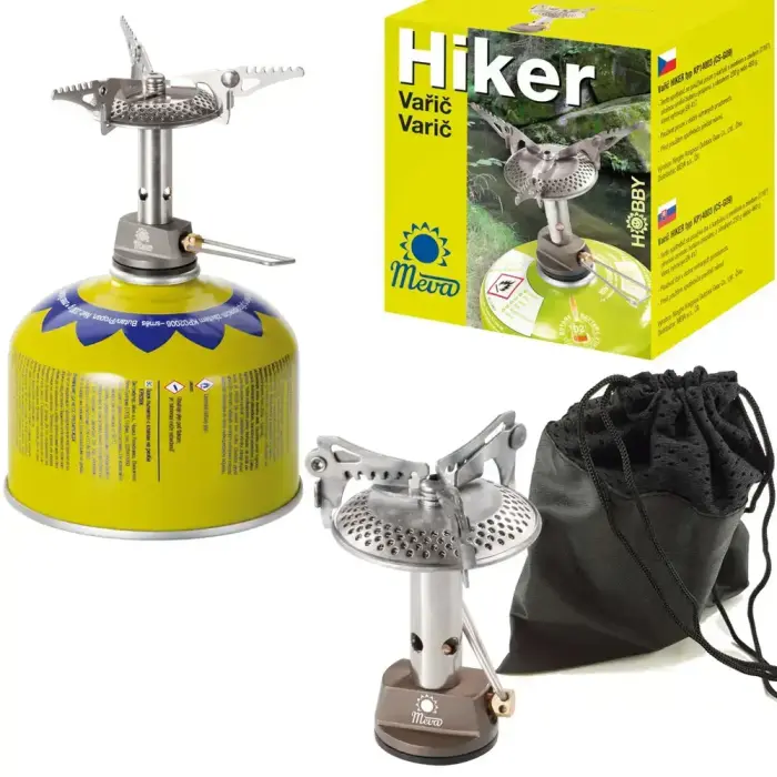 The lightest tourist stove for gas cartridges (valve or thread) HIKER 70gram 2.4kW Фото num