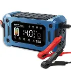 Qoltec Intelligent microprocessor charger 12V 15A | Rectifier with repair function and maintaining power supply during battery replacement | for AGM GEL LiFePO4 | LCD Foto 1