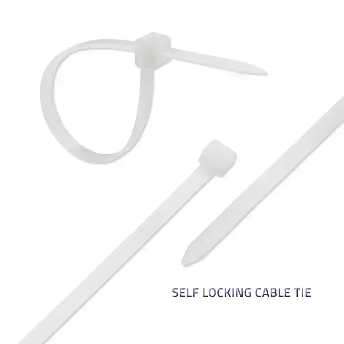 Qoltec Self-locking cable tie | 4.8*160 mm | 100 pcs. | Nylon66 | UV | White Photo