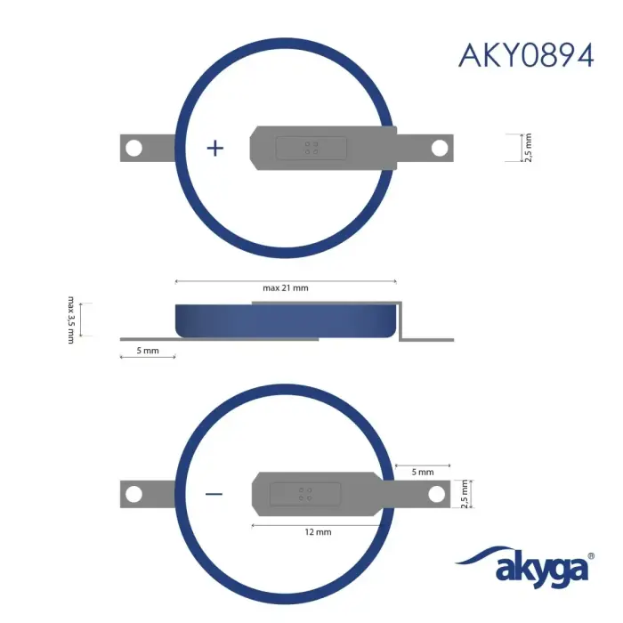 Литиевая батарея CR2032 ST1NB Akyga AKY0894 3V | 210mAh 2-Pin Фото num