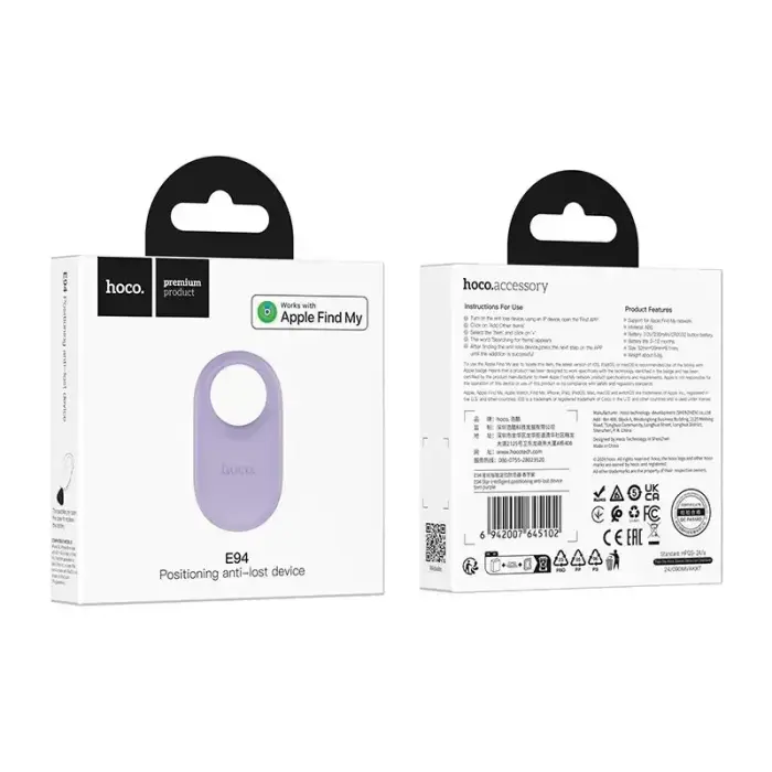 Locator compatible with Apple Find My Hoco E94 taro purple Foto 3