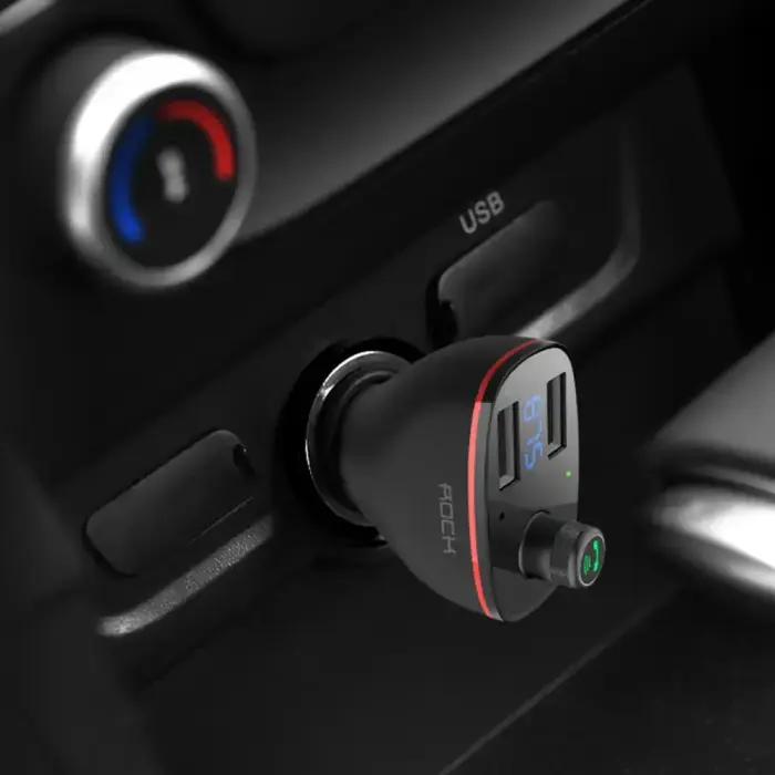 Rock Transmiter FM B300 MP3, Bluetooth - 2xUSB - black Photo