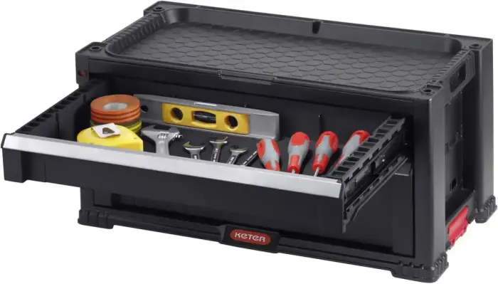 Instrumentu lāde ar 3 atviktnēm Drawers Tool Chest 56,2x28,9x26,2cm Foto 5