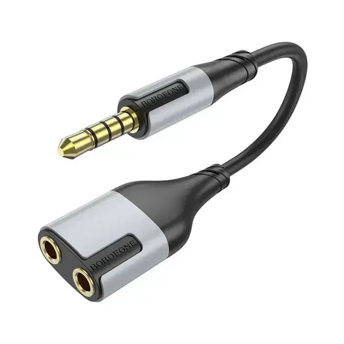 Borofone Cable BL19 Creator 2 in 1 - jack 3,5mm male to 2xjack 3,5mm female - 15 cm black Photo
